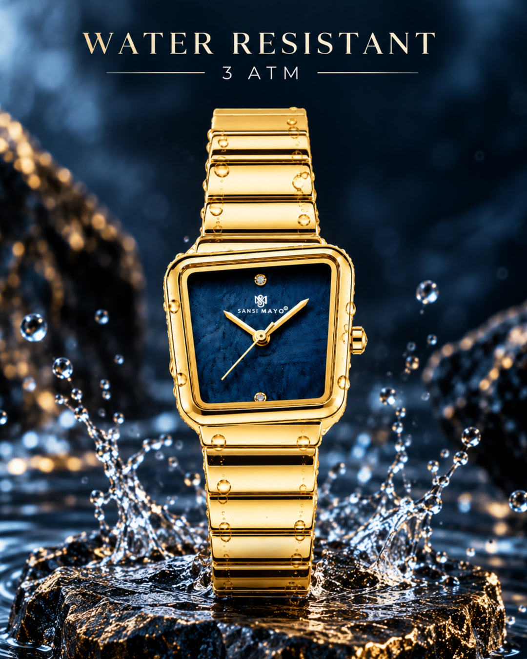Square Case Edition (Gold, Blue Dial)