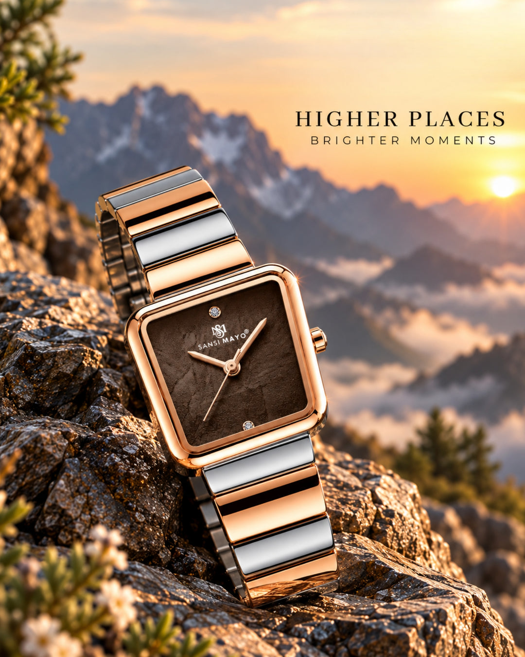 Silver Rose Gold Edition (Brown Dial)