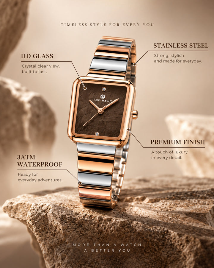 Silver Rose Gold Edition (Brown Dial)