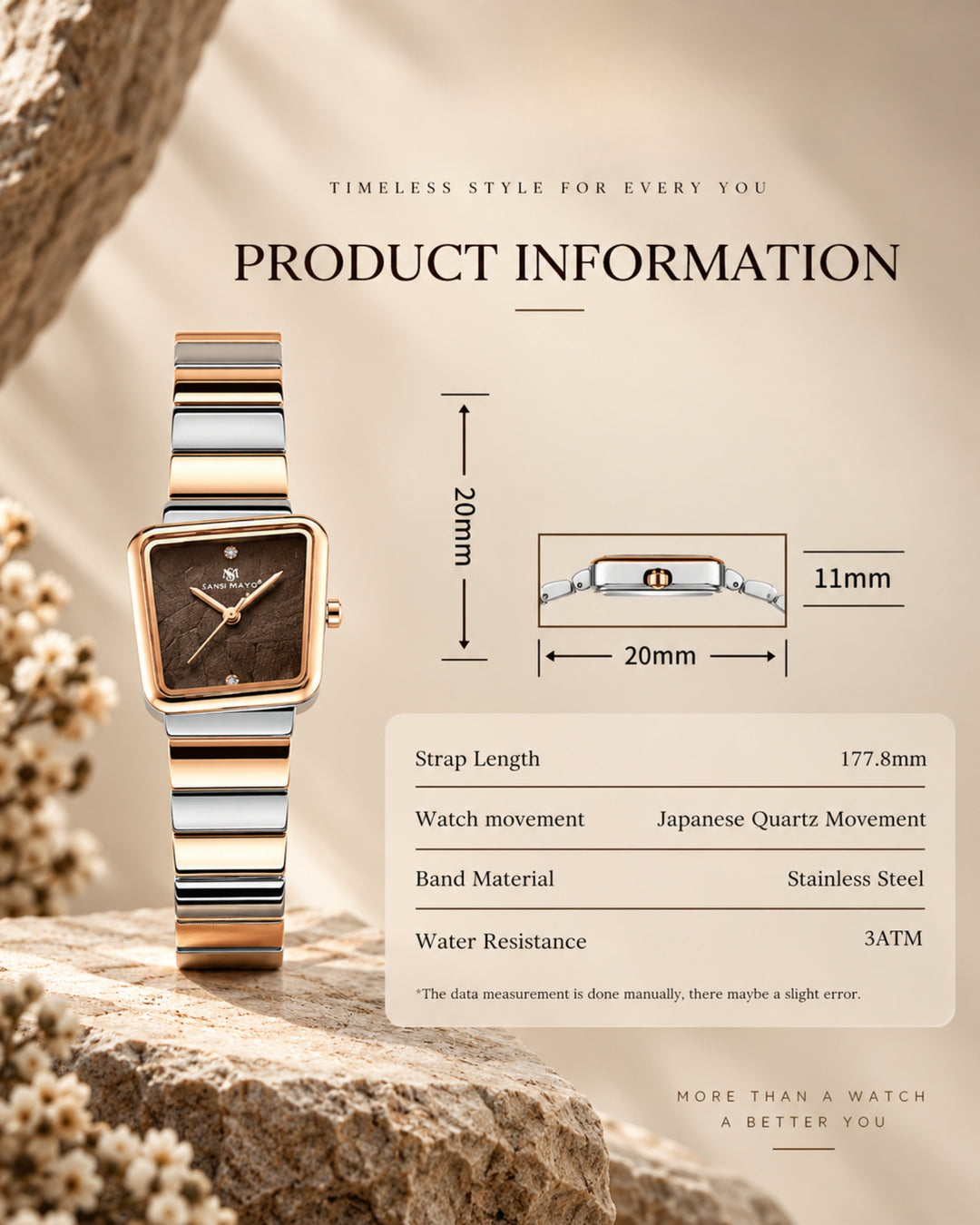 Silver Rose Gold Edition (Brown Dial)