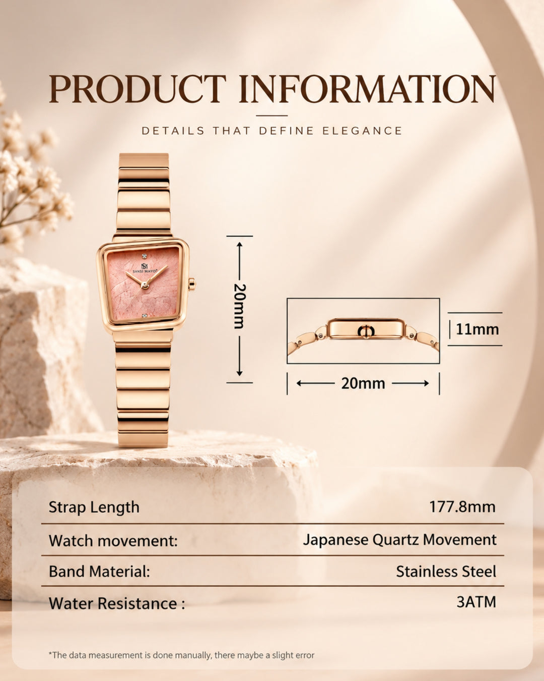 Square Case Edition (Rose Gold, Rose Gold Dial)