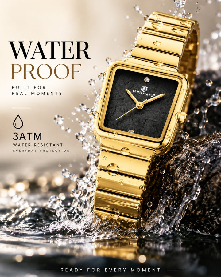 Square Case Edition (Gold, Black Dial)