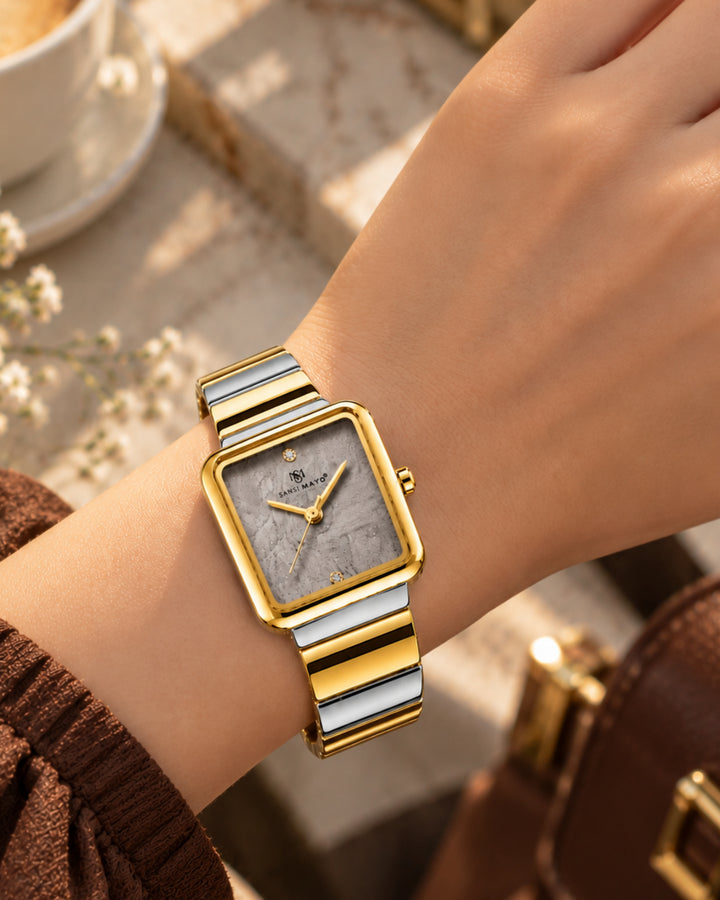Two-Tone silver Gold (Dark Grey Dial)