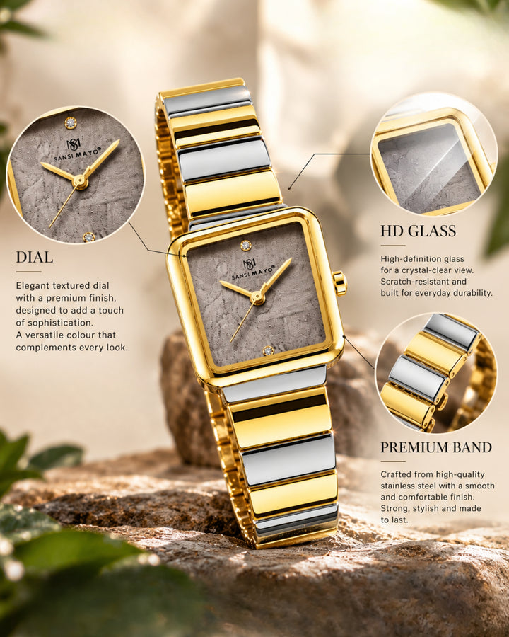 Two-Tone silver Gold (Dark Grey Dial)