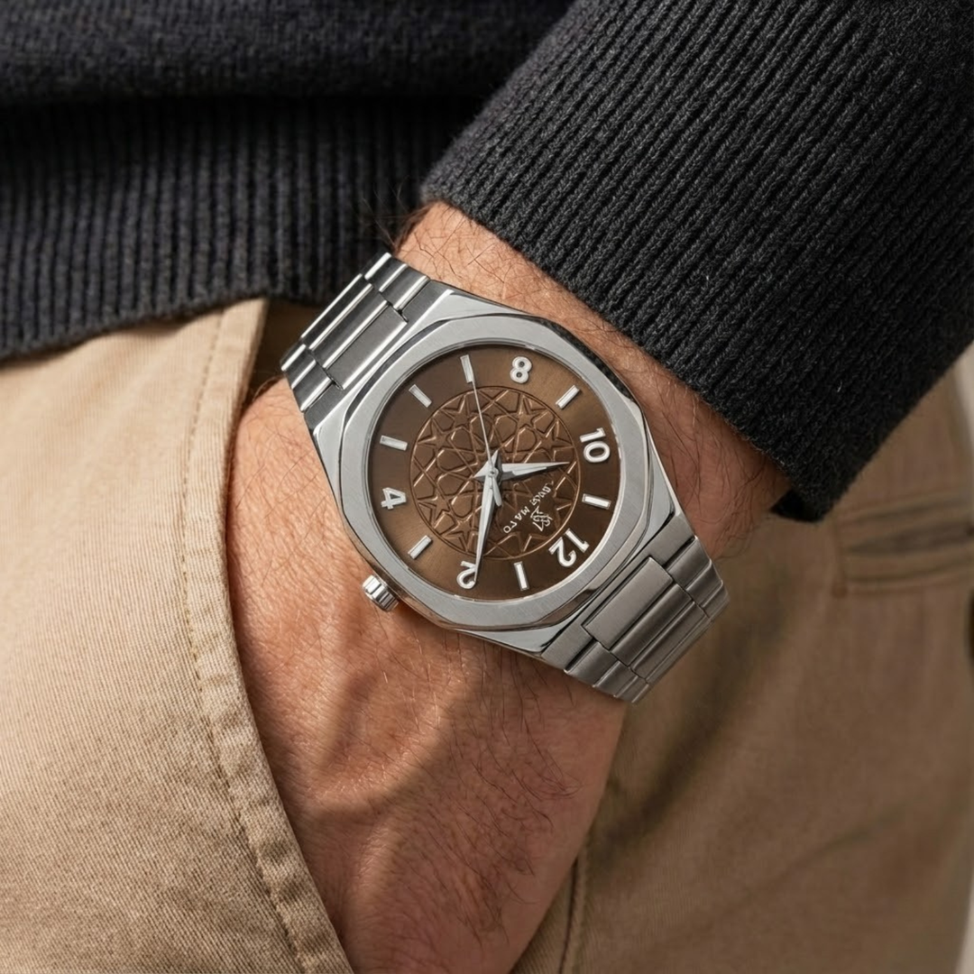 Silver Brown Wrist Watch