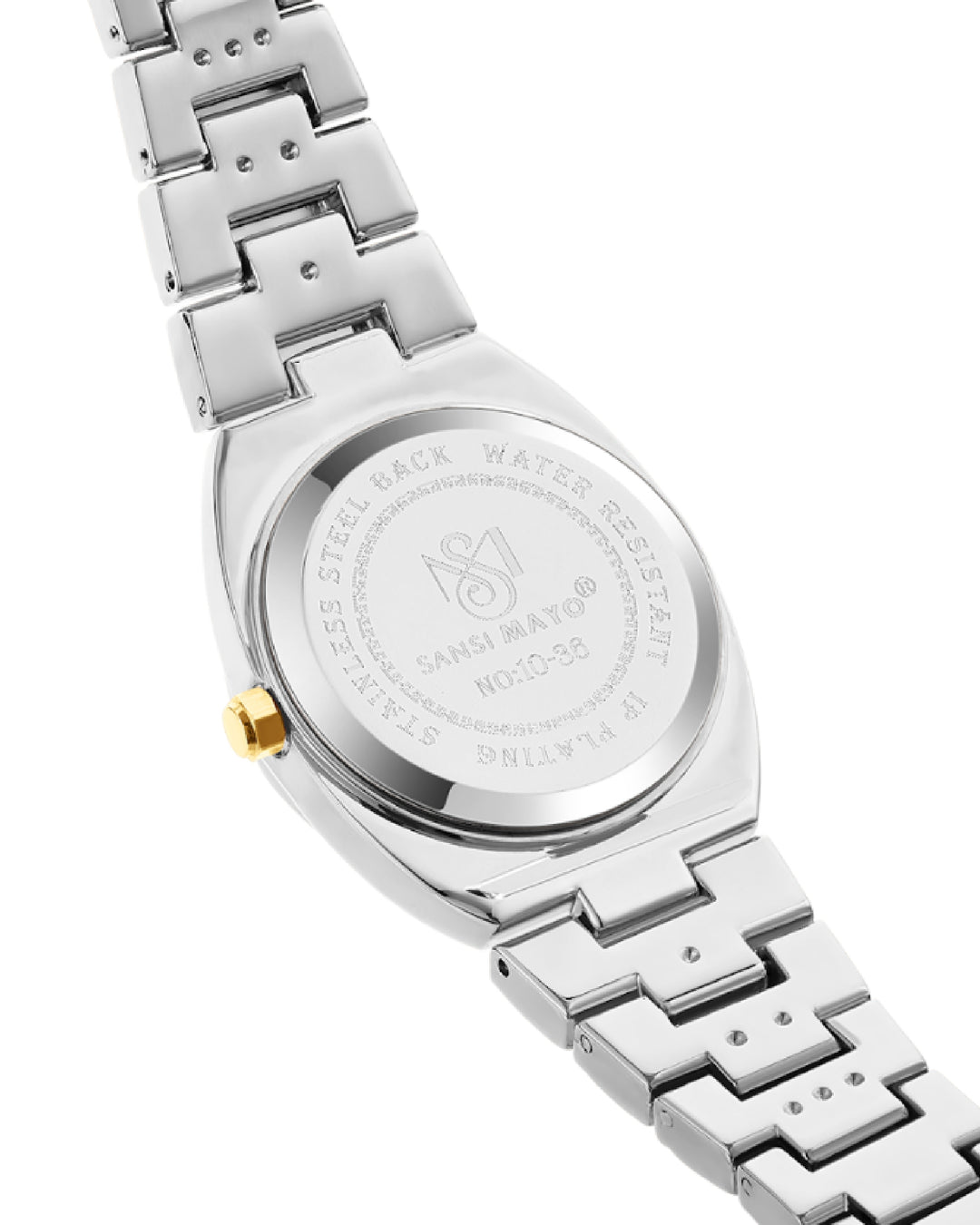 Gold Dial Two Tone silver Gold Watch -Egyptian Stone Edition