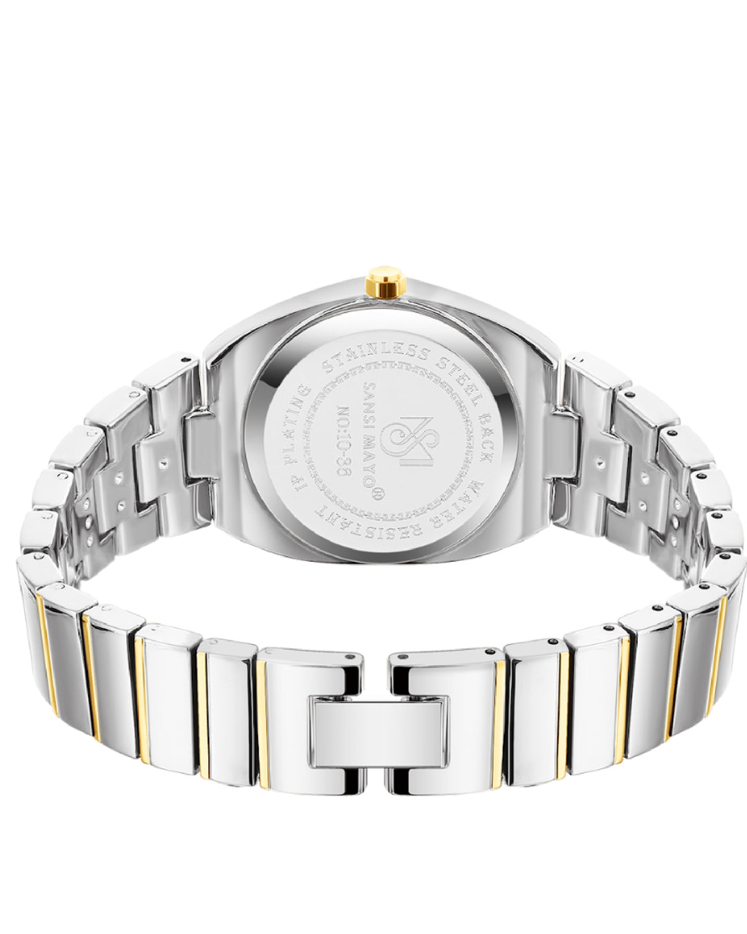 Gold Dial Two Tone silver Gold Watch -Egyptian Stone Edition
