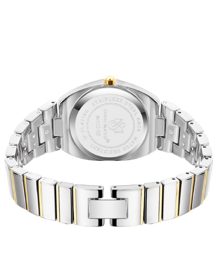 Gold Dial Two Tone silver Gold Watch -Egyptian Stone Edition