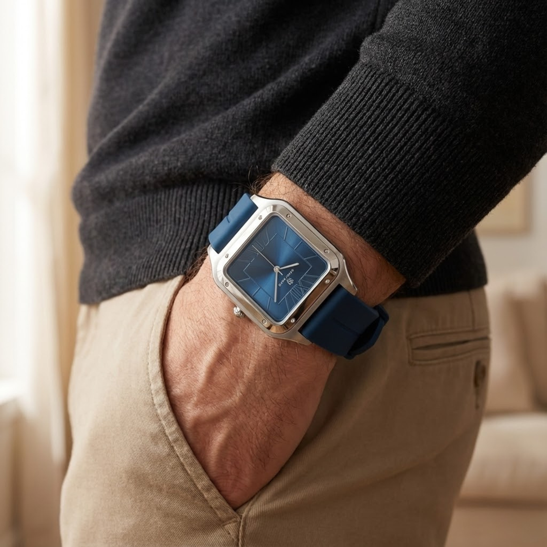 Navy Blue Square Analog