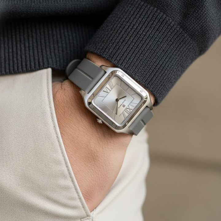 Steel Grey Square Analog