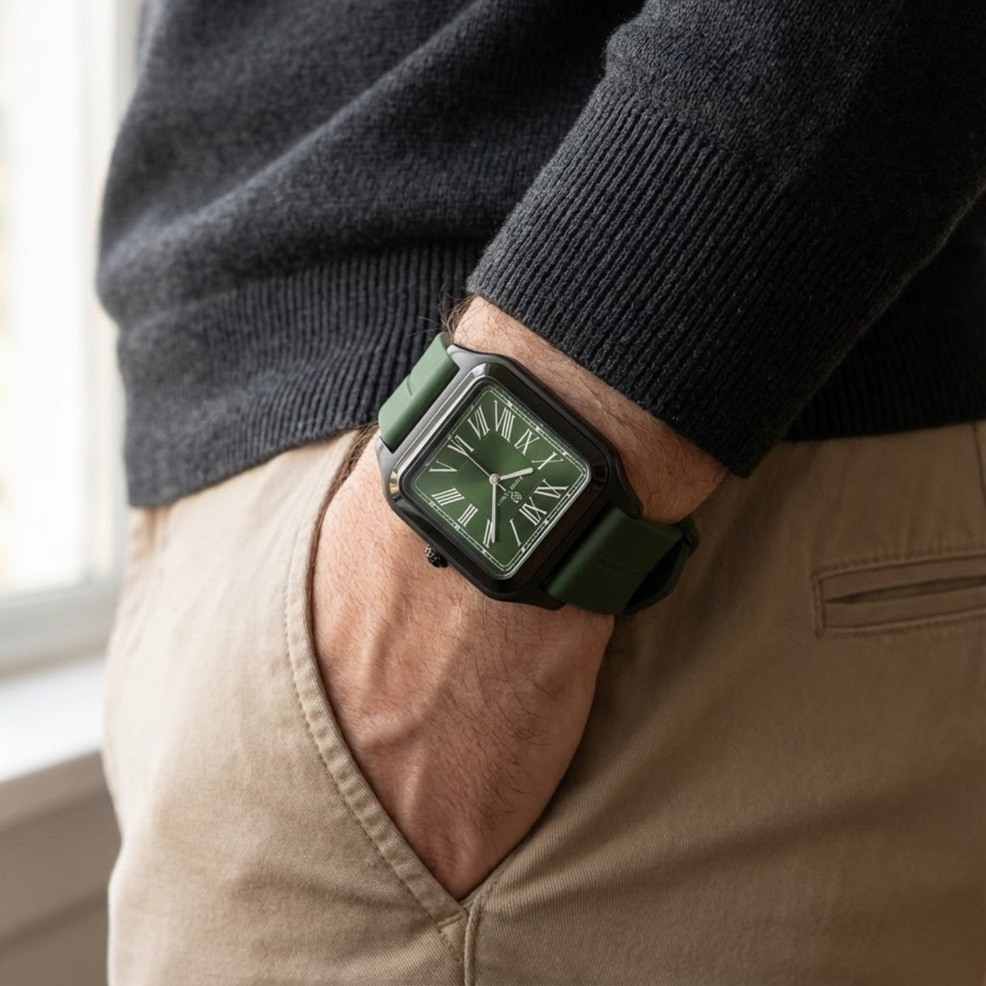 Emerald Green Square Analog