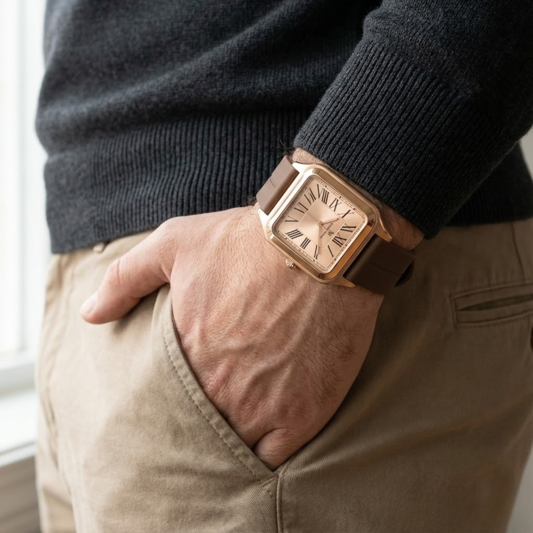 Rose Gold Square Analog