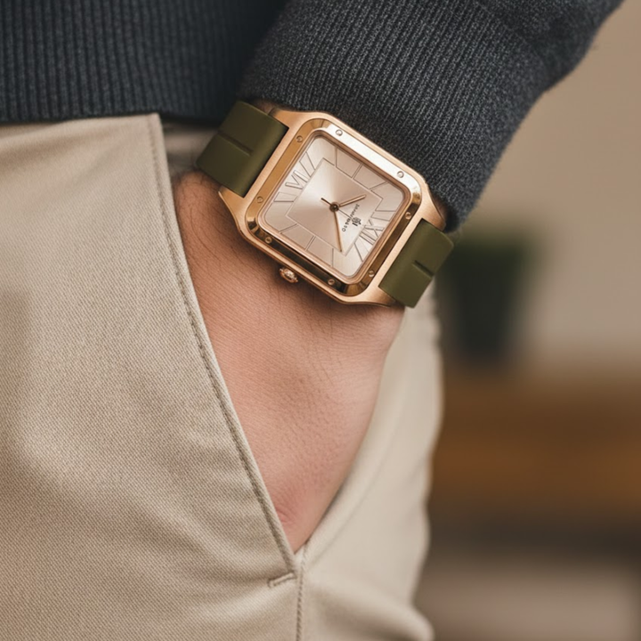 Rose Gold Elegance Square Analog