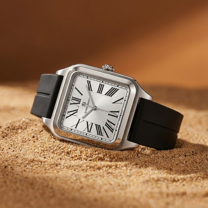 Arctic White Square Analog