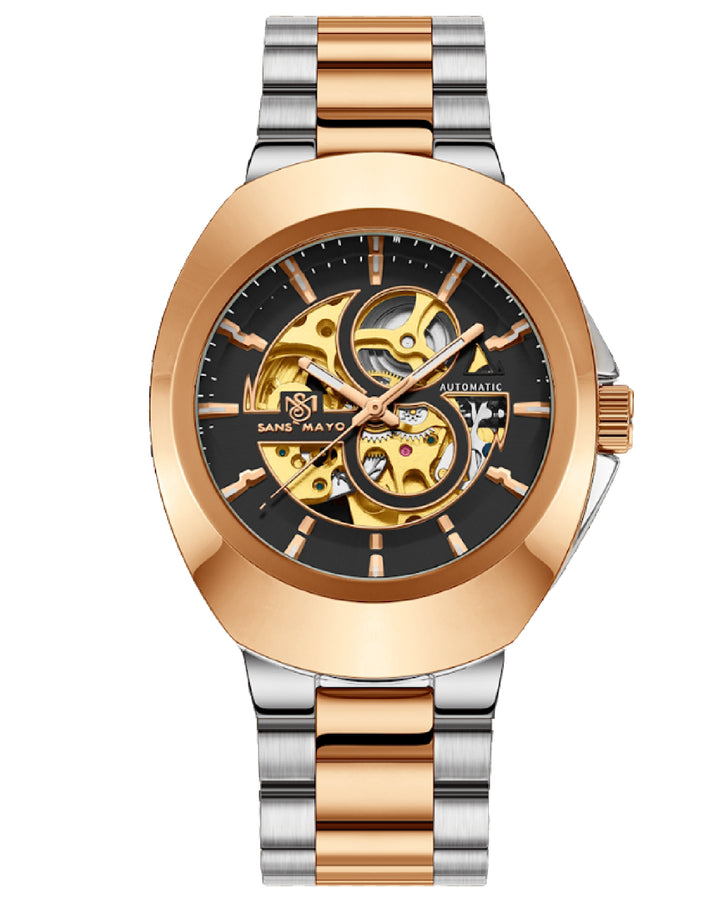 Zeus Edition Gold Skeleton Dial with Rose Gold & Silver Strap
