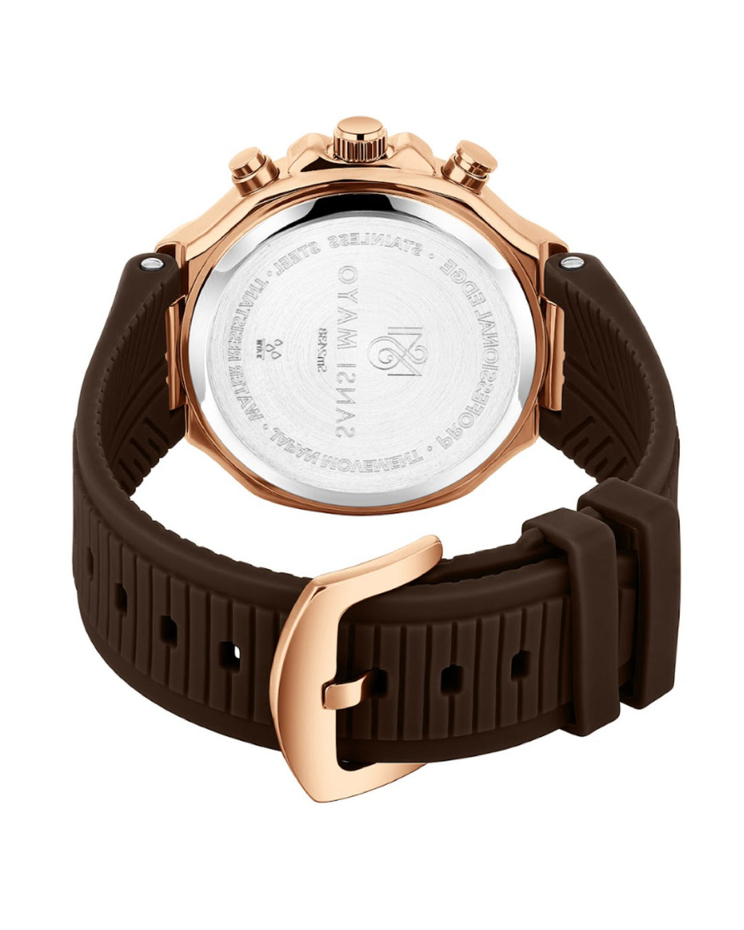 Romano Brown Dial Watch -Rose Gold Case & Brown Strap for Men