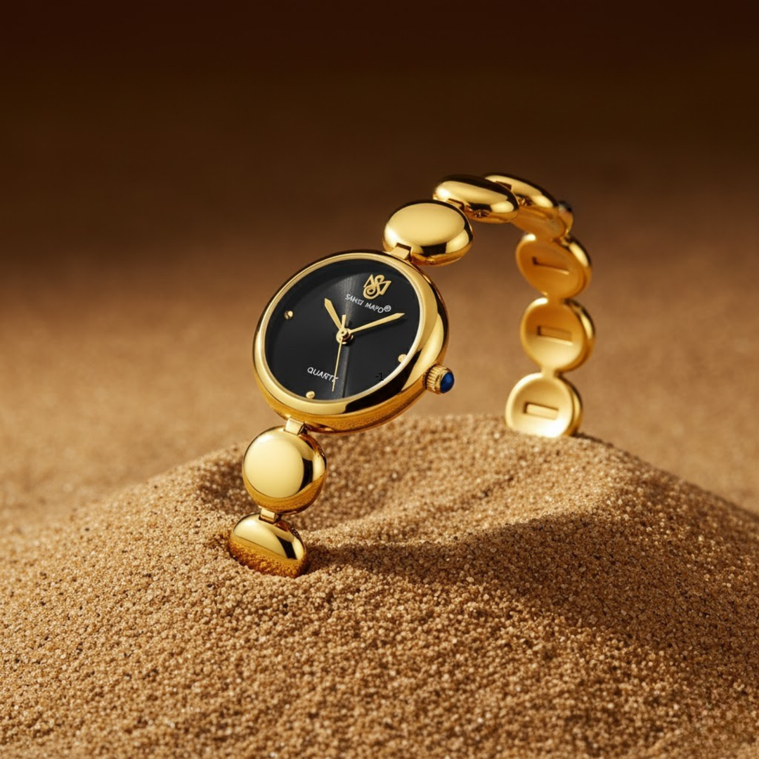 Sansi Mayo LYANA — Black Dial & Gold Stainless Steel Women’s Watch