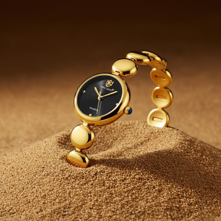 Sansi Mayo LYANA — Black Dial & Gold Stainless Steel Women’s Watch