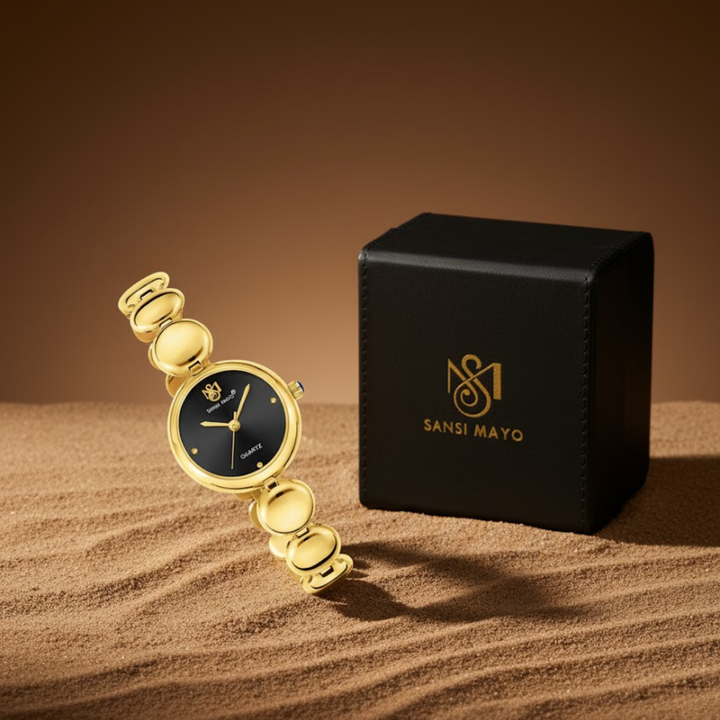 Sansi Mayo LYANA — Black Dial & Gold Stainless Steel Women’s Watch