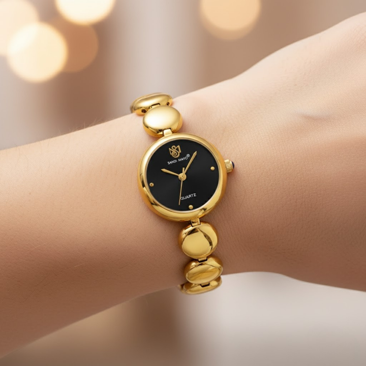 Sansi Mayo LYANA — Black Dial & Gold Stainless Steel Women’s Watch