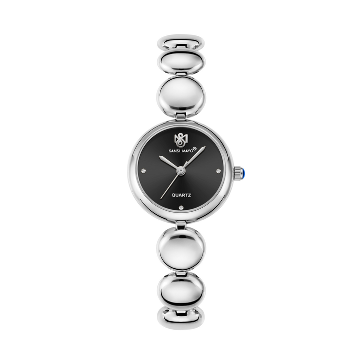 Sansi Mayo LYANA — Black Dial & Silver Stainless Steel Women’s Watch