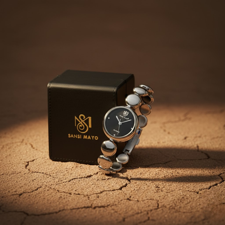 Sansi Mayo LYANA — Black Dial & Silver Stainless Steel Women’s Watch