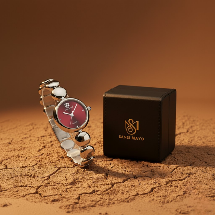 Sansi Mayo LYANA Silver Maroon Edition — Women’s Quartz Watch