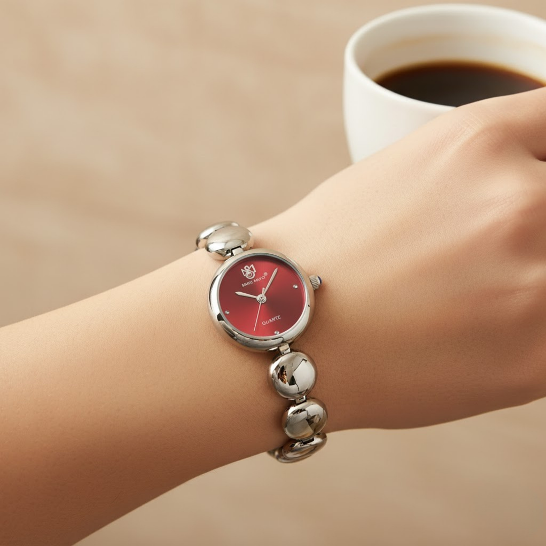 Sansi Mayo LYANA Silver Maroon Edition — Women’s Quartz Watch