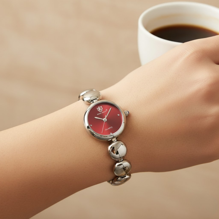 Sansi Mayo LYANA Silver Maroon Edition — Women’s Quartz Watch