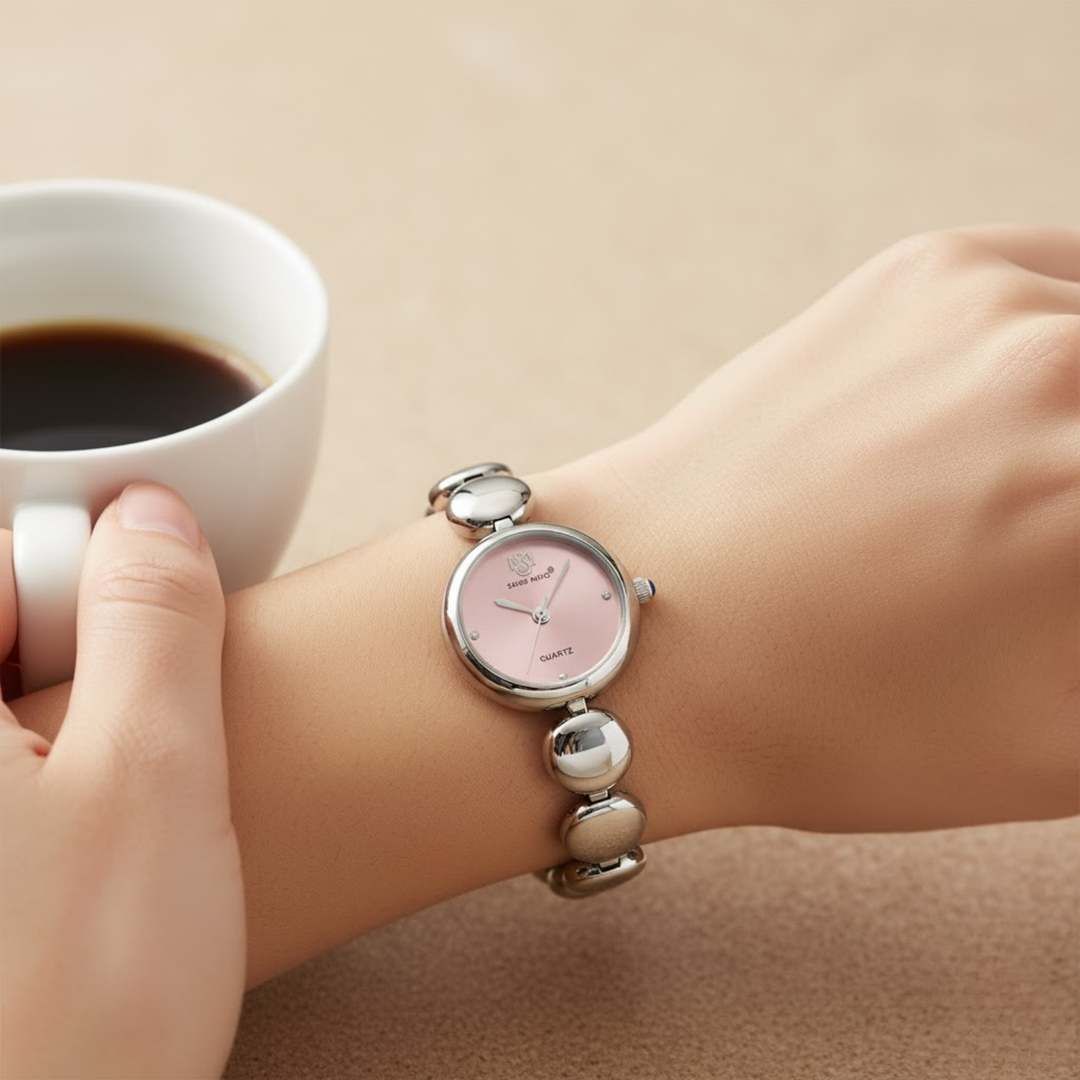 Sansi Mayo LYANA — Pink Dial & Silver Stainless Steel Women’s Watch