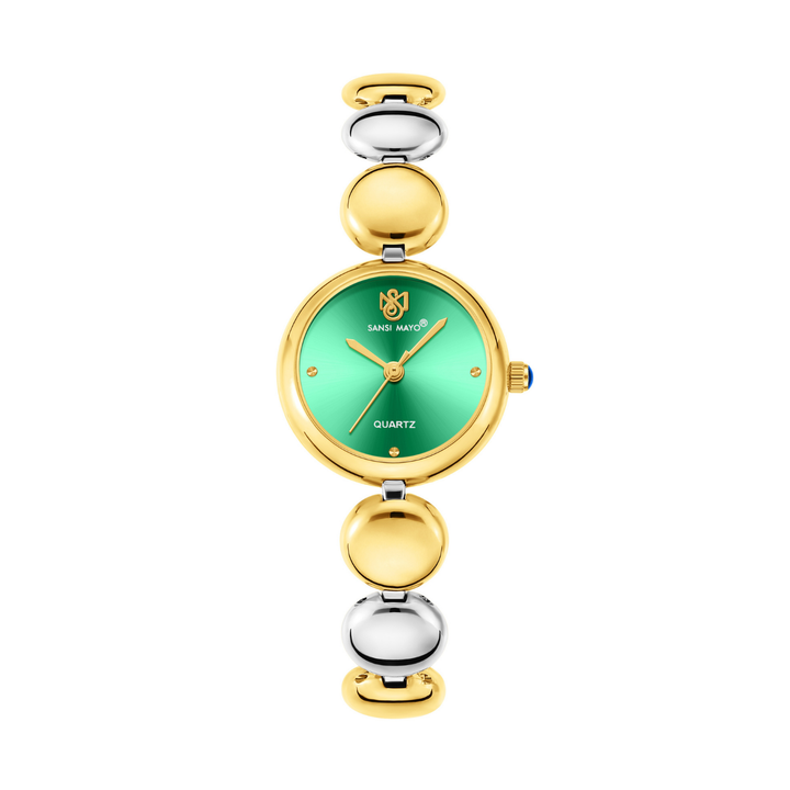 Sansi Mayo LYANA Green Dial Two Tone Silver Gold Watch