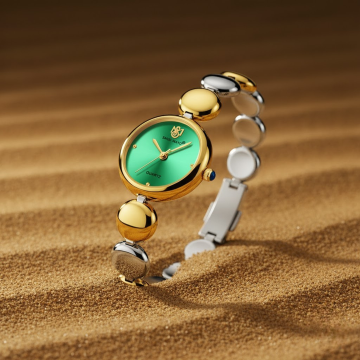 Sansi Mayo LYANA Green Dial Two Tone Silver Gold Watch