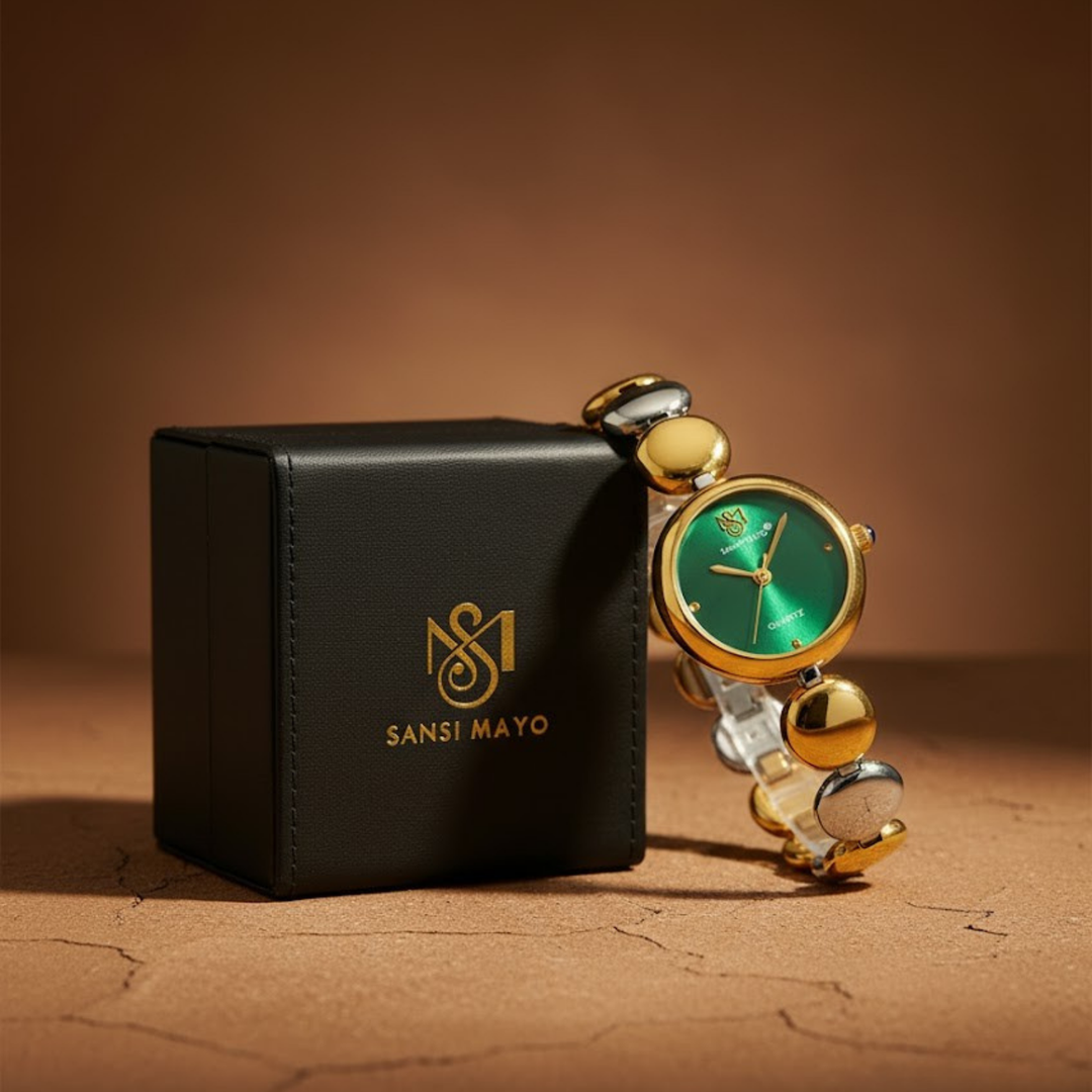 Sansi Mayo LYANA Green Dial Two Tone Silver Gold Watch