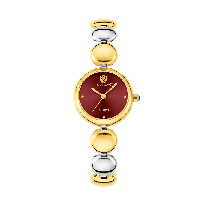 Sansi Mayo LYANA Maroon Dial Two Tone Silver Gold Watch