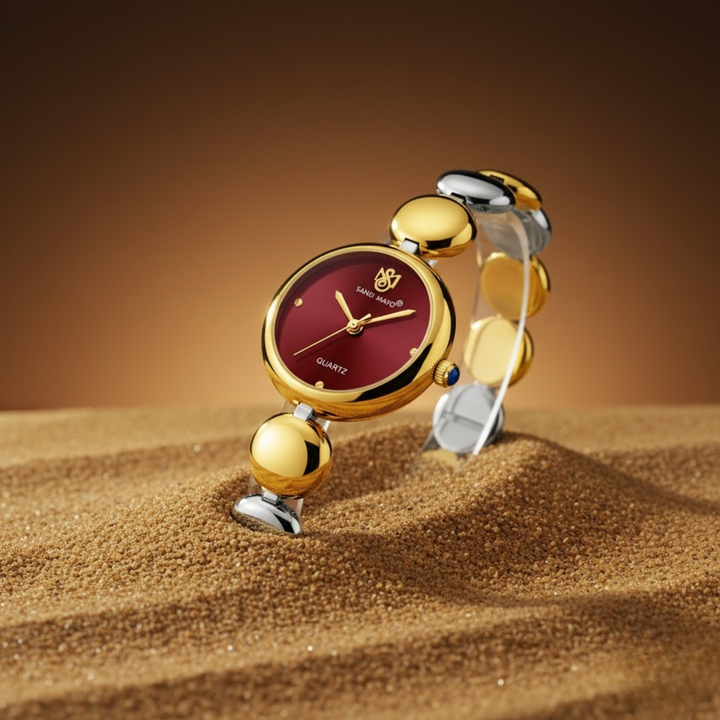 Sansi Mayo LYANA Maroon Dial Two Tone Silver Gold Watch