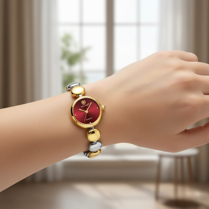 Sansi Mayo LYANA Maroon Dial Two Tone Silver Gold Watch