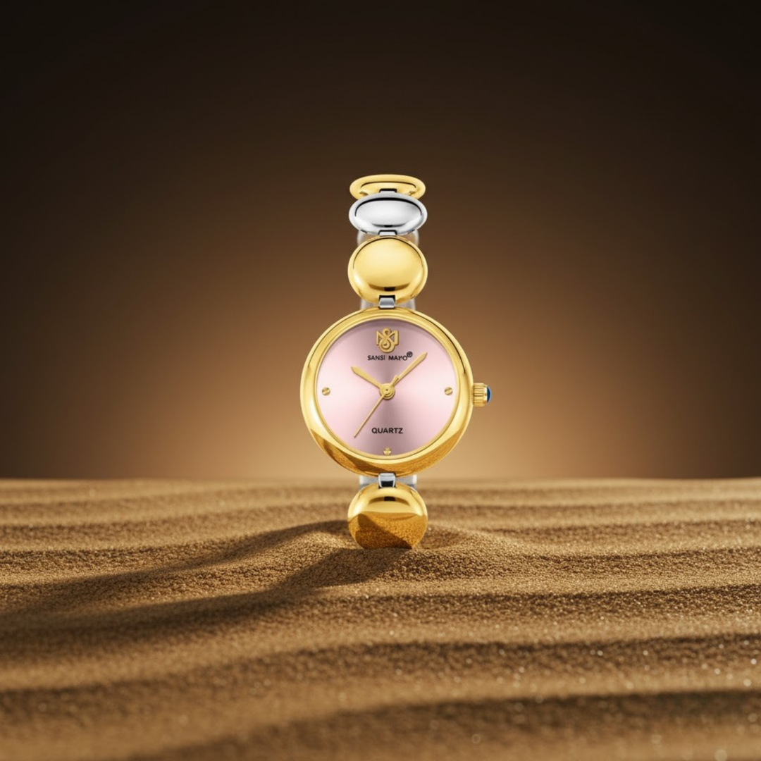 Sansi Mayo LYANA Pink Dial Two Tone Silver Gold Watch