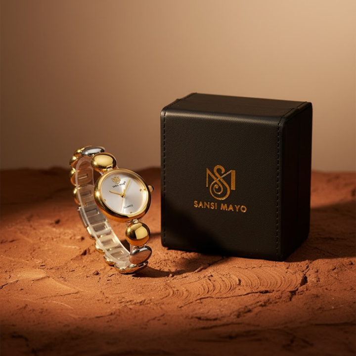Sansi Mayo LYANA White Dial Two Tone Silver Gold Watch