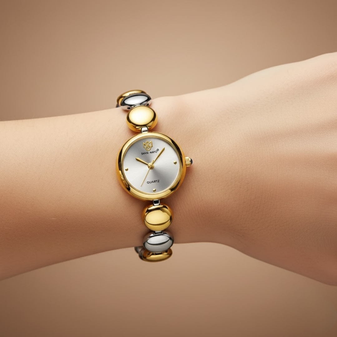 Sansi Mayo LYANA White Dial Two Tone Silver Gold Watch