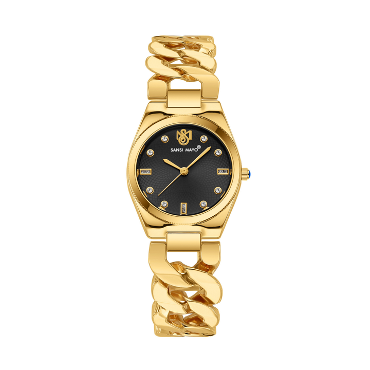 Sansi Mayo Liora Bracelet Style Watch — Black Dial, Gold Edition