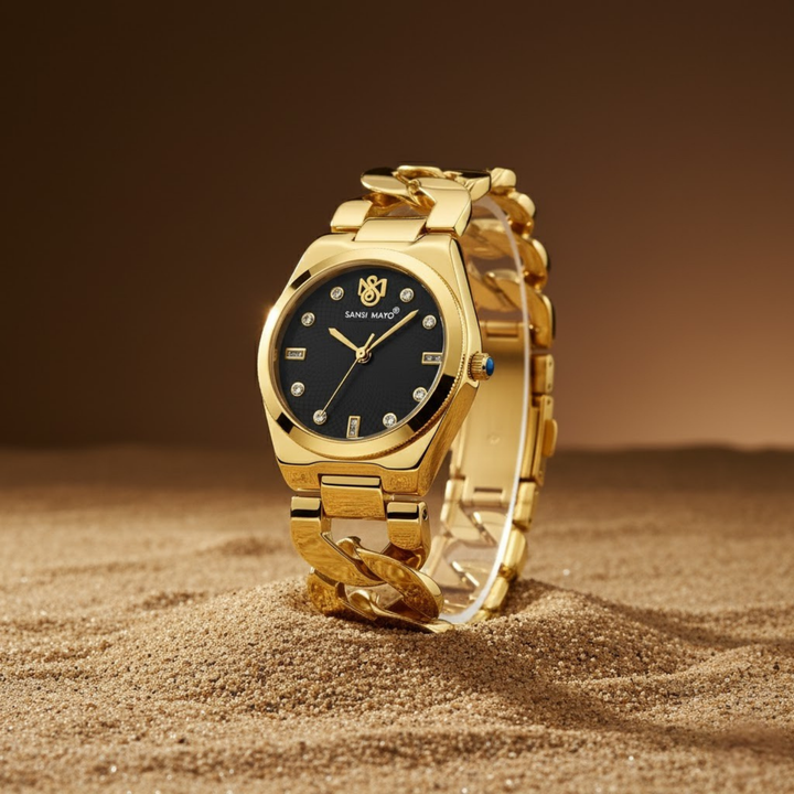 Sansi Mayo Liora Bracelet Style Watch — Black Dial, Gold Edition