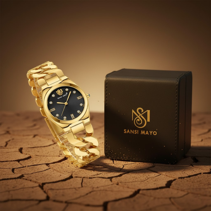 Sansi Mayo Liora Bracelet Style Watch — Black Dial, Gold Edition