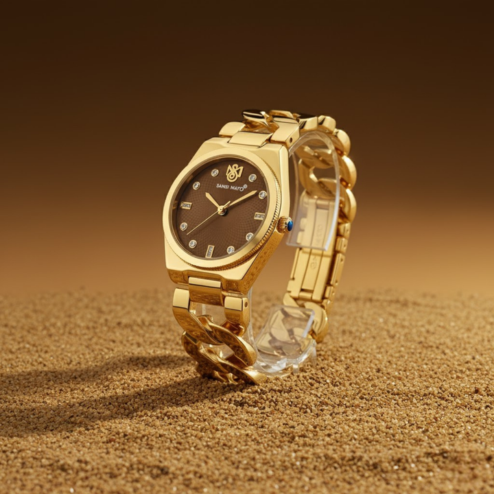 Sansi Mayo Liora Bracelet Style — Brown Dial, Gold Edition