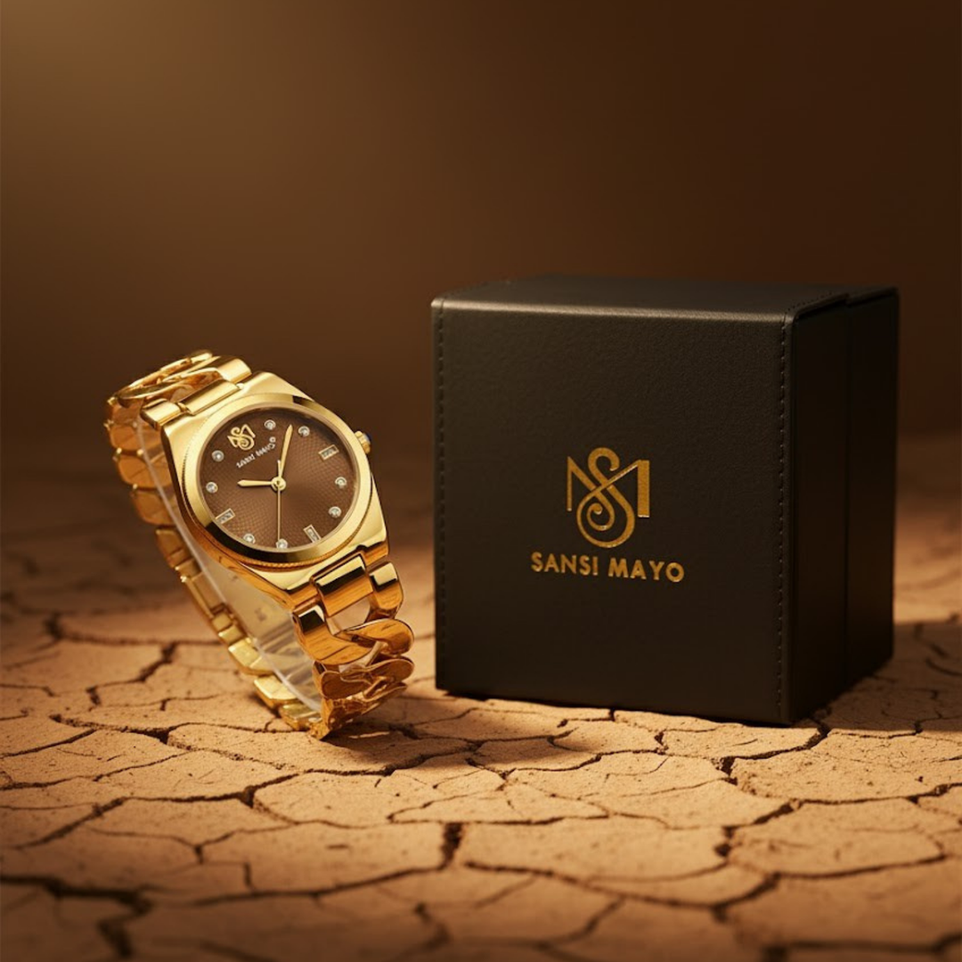 Sansi Mayo Liora Bracelet Style — Brown Dial, Gold Edition