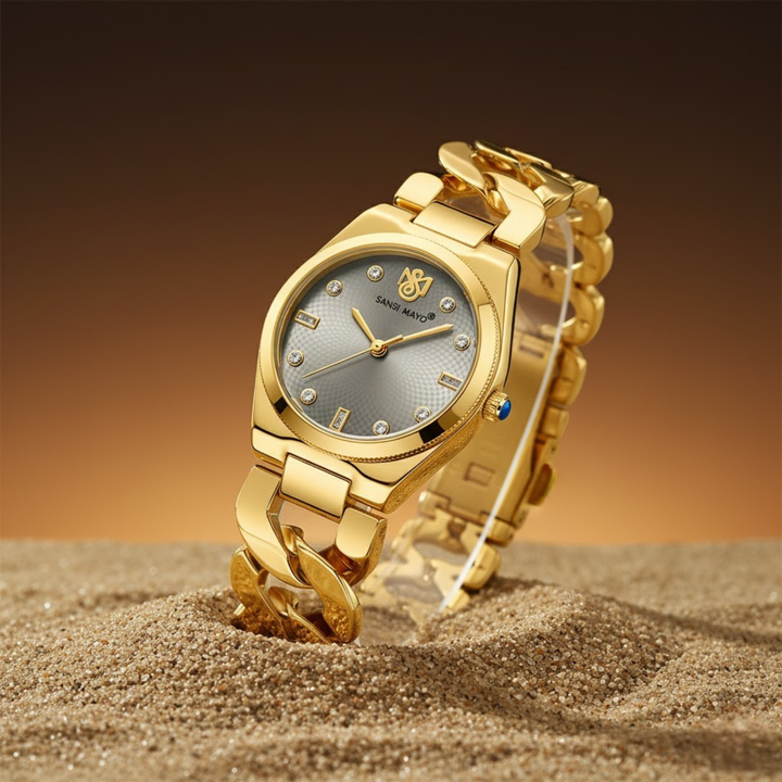 Sansi Mayo Liora Bracelet Style Watch — Grey Dial, Gold Edition