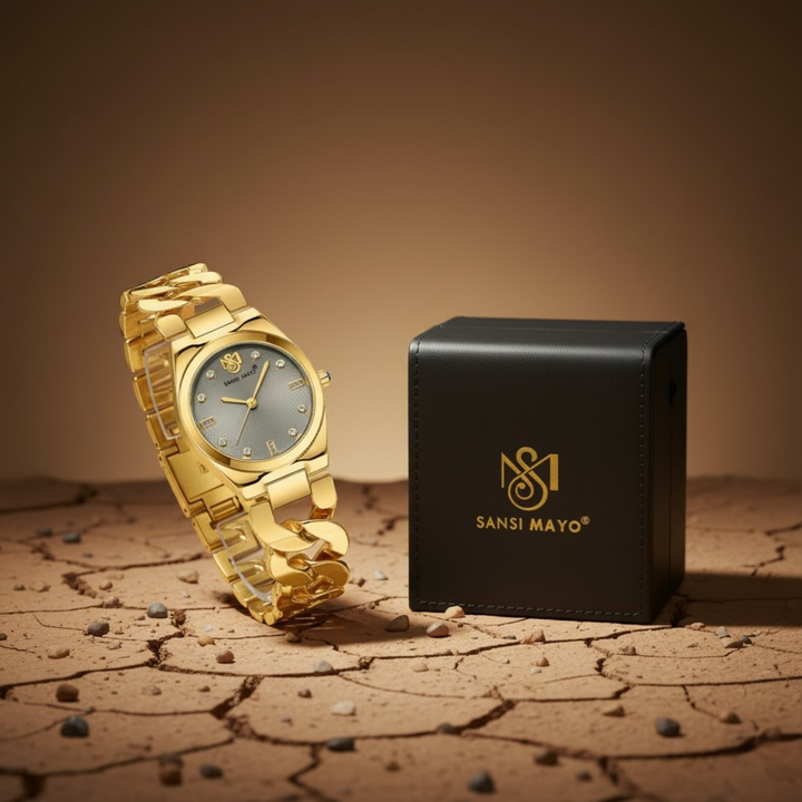 Sansi Mayo Liora Bracelet Style Watch — Grey Dial, Gold Edition