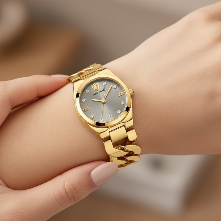 Sansi Mayo Liora Bracelet Style Watch — Grey Dial, Gold Edition