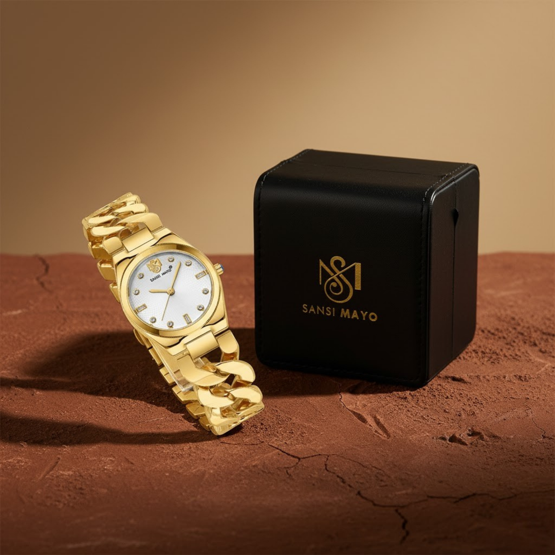 Sansi Mayo Liora Bracelet Style — White Dial, Gold Edition