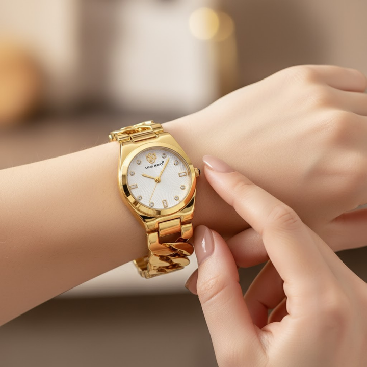 Sansi Mayo Liora Bracelet Style — White Dial, Gold Edition