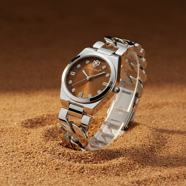 Sansi Mayo LIORA Bracelet Style Watch — Silver Edition (Brown Dial)